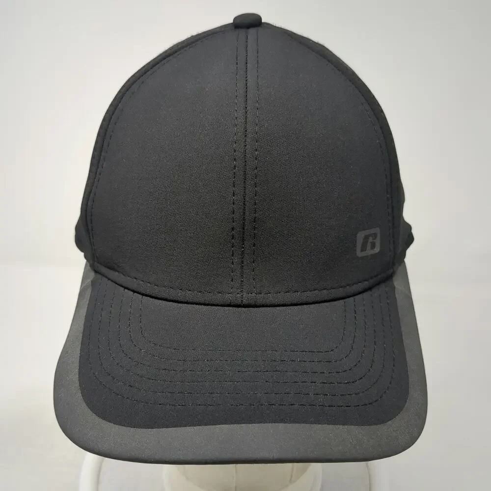 Russell Baseball Cap Black XL Stretch Fit Performance Athletic Heat Transfer Hat